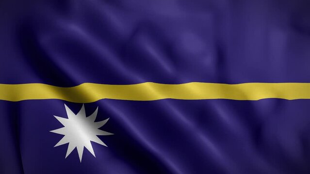 Nauru waving flag, Flag of Nauru Animation, Nauruan Flag Closeup, 4k Nauruan Flag Waving Animation
