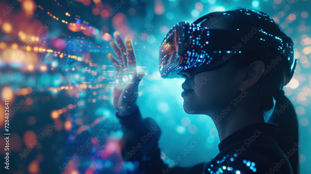 Poster engage in the virtual world of ai, exploring the depths of artificial intelligence and its intricate