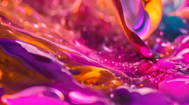 A Mesmerizing Display of Color, Colorful Liquid Paint Masterfully Mixed