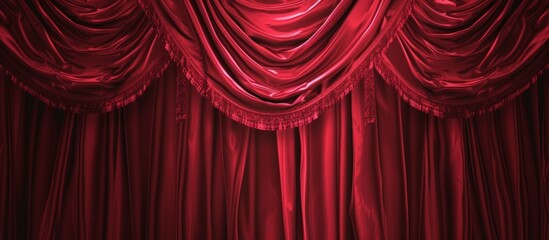 Red Stage Curtain pattern texture background. AI generated image