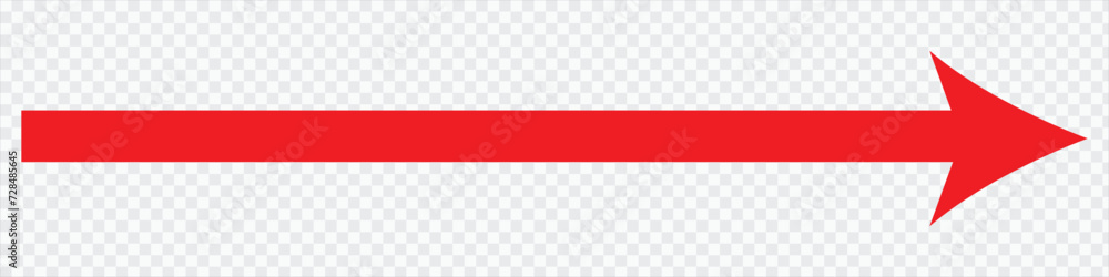 Poster red arrow to the right . vector, isolated. red arrow isolated on transparency background
