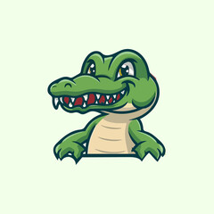 Obraz premium Cute crocodile vector illustration for esport team and other
