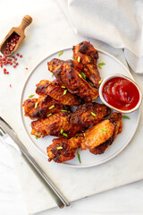 Spicy chicken wings in bbq sauce
