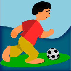 child playing football