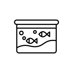 Aquarium outline icons, minimalist vector illustration ,simple transparent graphic element .Isolated on white background