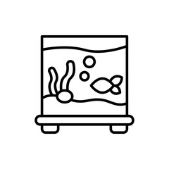 Aquarium outline icons, minimalist vector illustration ,simple transparent graphic element .Isolated on white background