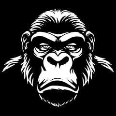 A Simple Gorilla, Logo, Icon, Head, vector illustration