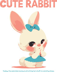 retro bunny illustration design