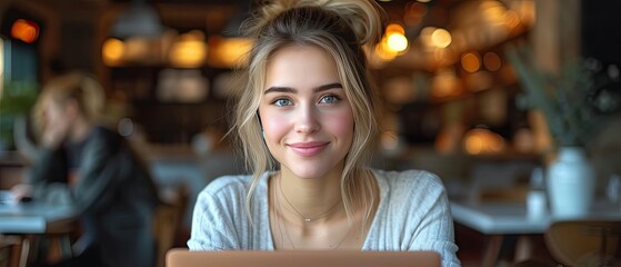 Obraz premium woman in a cafe