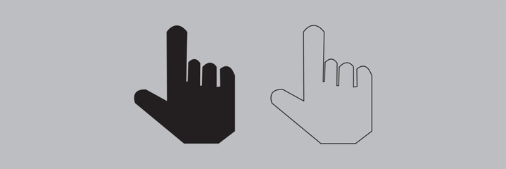 Hand icon set. hand vector icon, palm ,click