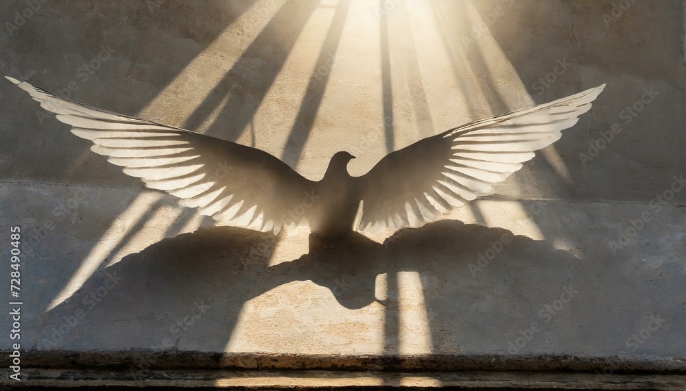 Wall mural White Dove, The Symbol Of Holy Spirit. Light. Pentecostal. 