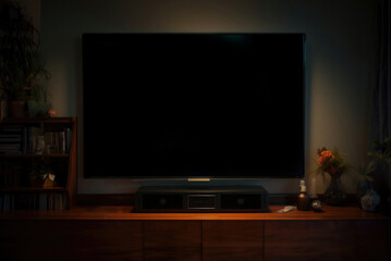 Mockup the TV to the room at home. Streaming service concept