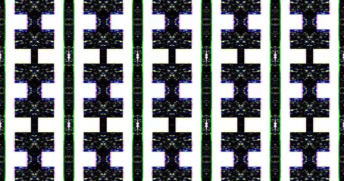 Videocassette recorder (VCR) Play Animation. VHS defects, artifacts and noise. Glitches of old damaged tape cassettes. Static TV noise. Retro vintage background. 4K Loop Overlay Screen mode footage