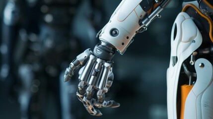 Robotic Hand Prosthesis Technology. High-tech robotic hand prosthesis with detailed engineering.