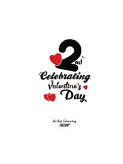 Valentine day typography t shirt design
