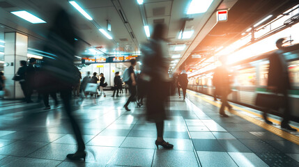 東京の駅で見る、通勤時間の慌ただしい人々