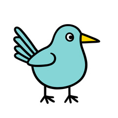 Obraz premium blue bird cartoon