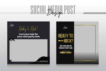 social media post and banner template to promote beauty therapy center and spa