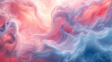 Delicate wisps of rose quartz and serenity blue intertwine, crafting an abstract representation of fleeting tranquility. 