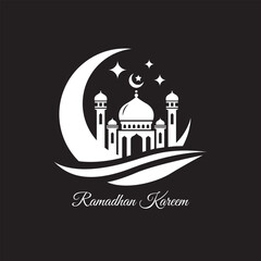 Vector Ramadhan Kareem simple logo mosque illustration © KDMN