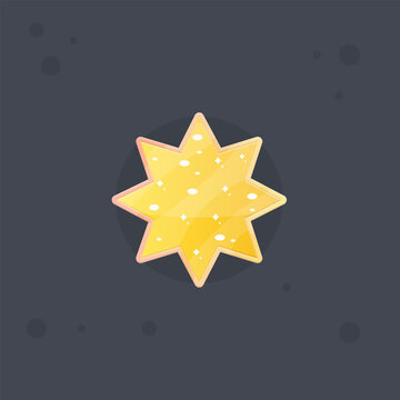 Star Eight Pointed Cute Magic Glossy Icon Vector Isolated