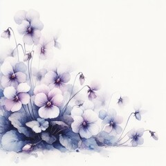Serenity in Bloom: Watercolor Violets and Artistic Harmony