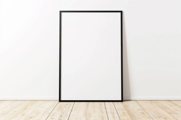 Display your art in style with this blank, vertical black poster frame, perfect for any picture or photo exhibition. Hang it on a white wall to create a clean, modern gallery look.