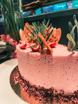 Birthday Cake with fruits and joghurt