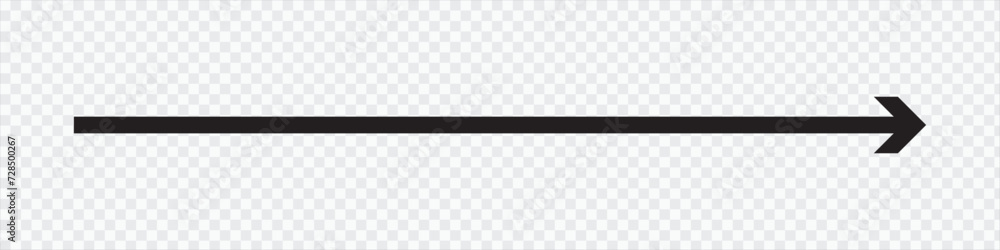 Poster black long arrow to the right . vector, isolated. black arrow isolated on transparency background