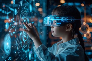 The future of education is here as children embrace AI and digital science to enhance their learning experience through virtual reality and innovative technology.
