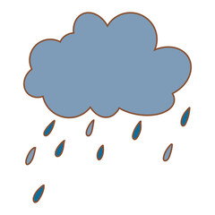 cloud and drops on white background