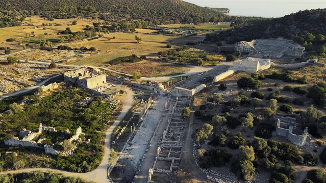 Ruins of ancient city Patara in Turkey, Aerial view