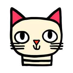 cat with a smile cartoon isolated