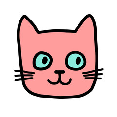 cat with a smile cartoon isolated