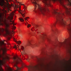 red leaves with bokeh background. love tone wallpaper