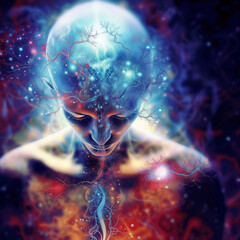 Psychedelic Inner Journey: Human & Cosmic Tree Fusion - Surreal Interpretation of Non-Duality & Enlightenment - Spiritual Growth & Oneness with the Universe