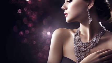 fashionable young woman model wearing premium jewel photoshoot