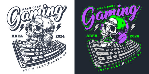 Obraz premium Gaming area vintage style flyer