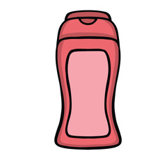 bottle shampoo bottle, personal hygiene illustration, vector