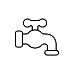 Faucet outline icons, minimalist vector illustration ,simple transparent graphic element .Isolated on white background