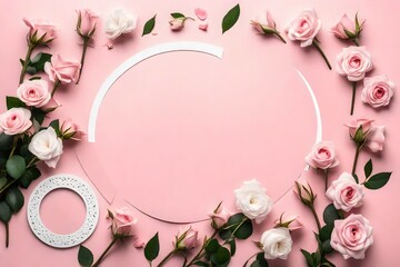 Obraz na płótnie Canvas pink rose frame