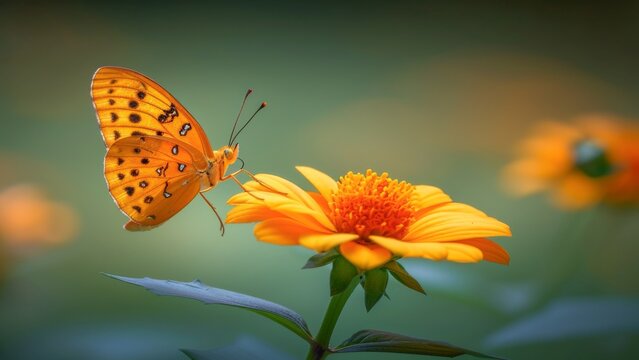 Wildlife butterflies animal photography background - Closeup of wild beautiful butterfly on a flower