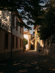Fototapeta na wymiar cozy old street in Sulzano, lake Iseo, Italy