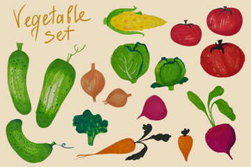 Colorful vegetables on a beige background for adverts of healthy food, local markets, and cooking courses. Top view. Organic food. Ethical Consumerism.