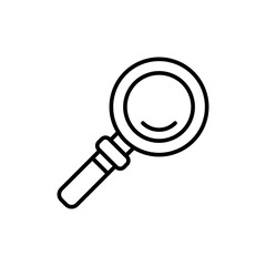 Magnifying glass outline icons, minimalist vector illustration ,simple transparent graphic element .Isolated on white background