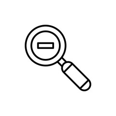 Magnifying glass outline icons, minimalist vector illustration ,simple transparent graphic element .Isolated on white background