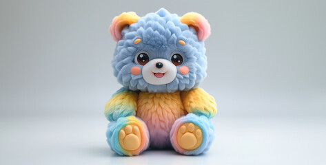 soft toy teddy bear on white background. 3d rendering.