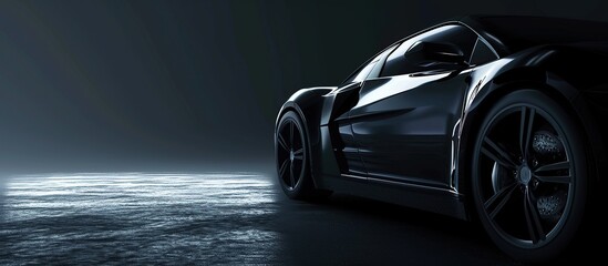 shiny black luxury car