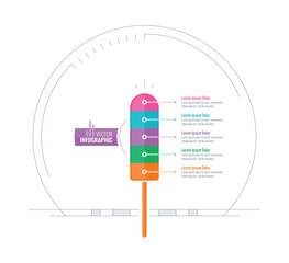 stick ice cream infographic template. five step information template. ice cream infographic template