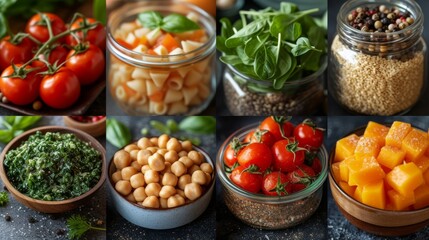 Fitness Journey, a collage showing different stages of a fitness journey, from workout sessions to healthy meals.